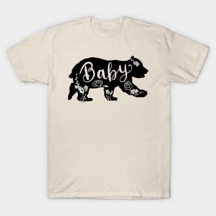 Floral Baby Bear Cub with Peonies Peony Flowers T-Shirt